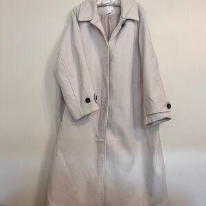 H&M Stylish Cream Midi Length Coat